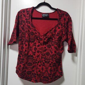 Midnight Hour Red Sweetheart Thermal Top
